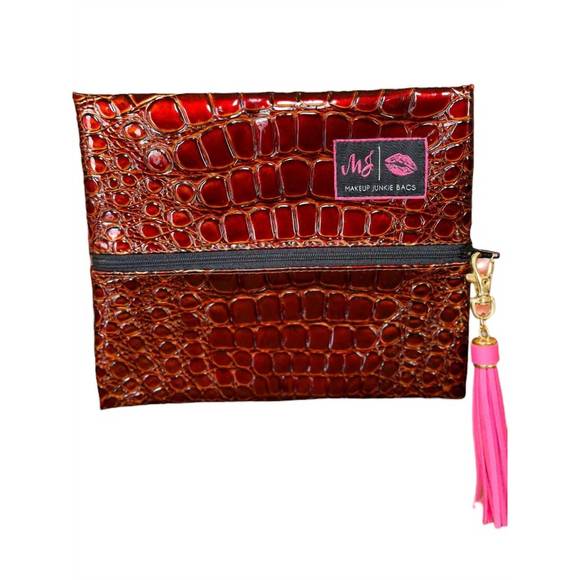 MAKEUP JUNKIE BAGS Handbags - NEW MAKEUP JUNKIE BAGS women's small makeup bag in bourbon